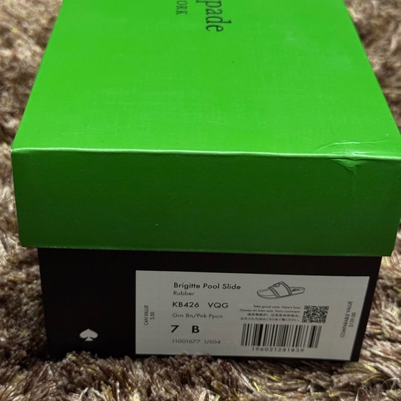 Kate Spade Green and Pink Slides - Picture 3 of 3